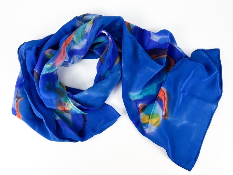 Silk Scarf Hand Painted 70x13.5"