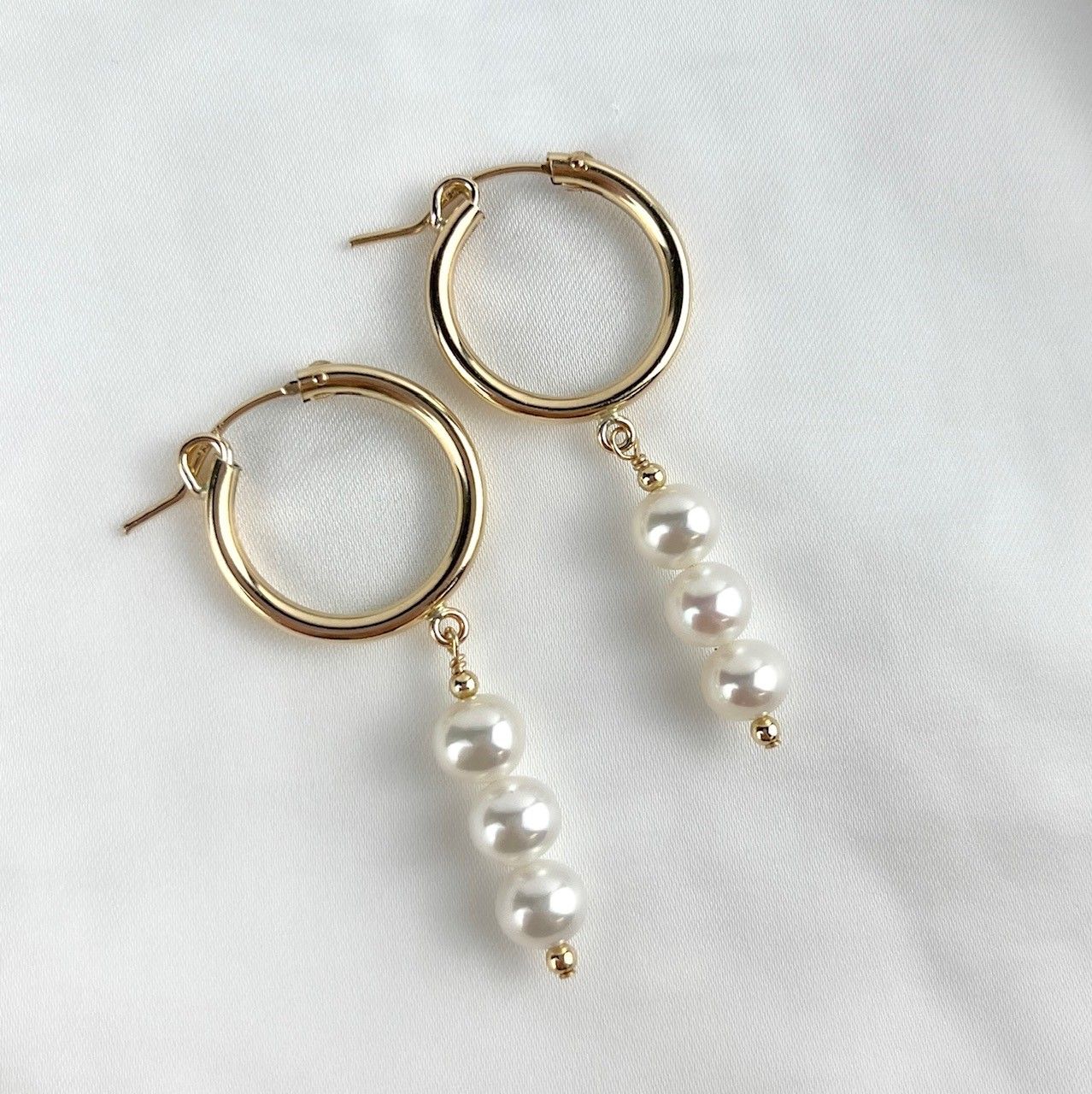 Gold Filled Hoop with Pearl