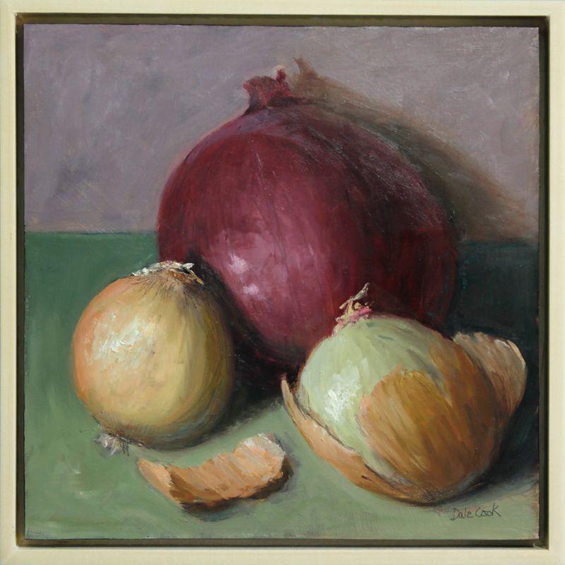 Dale Cook Artist Painter Handworks Gallery Saint John New Brunswick NB Oil Painting Red and Yellow Onions Still Life