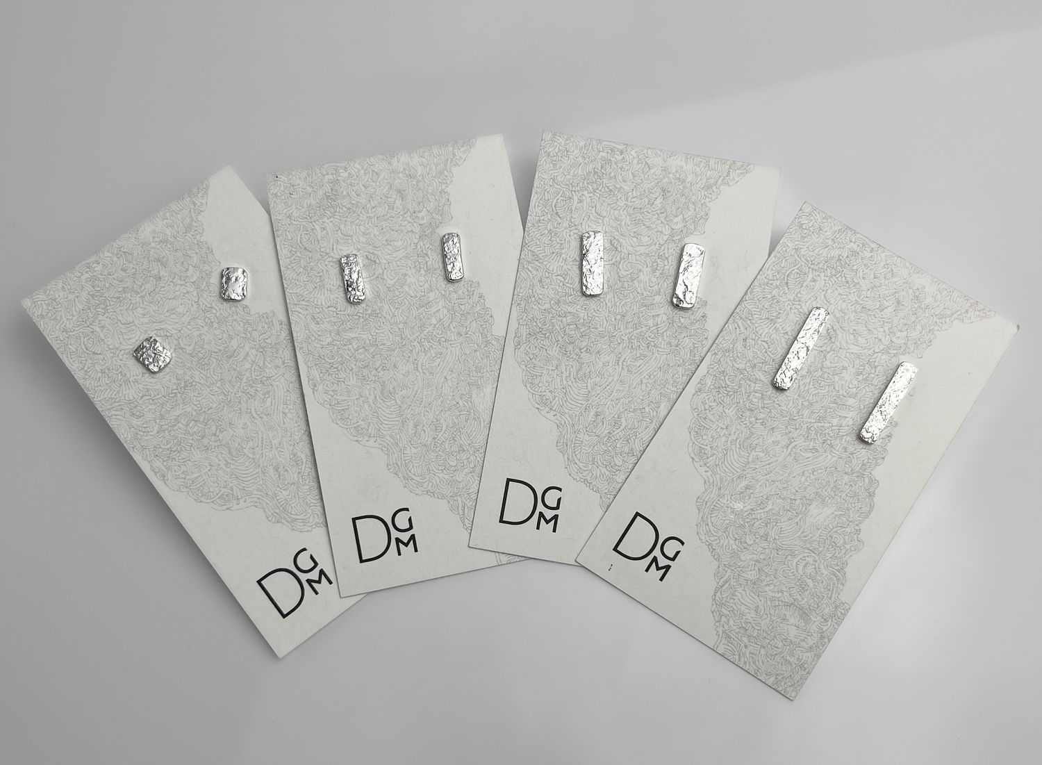 Rail Stud Collection, Sterling Silver