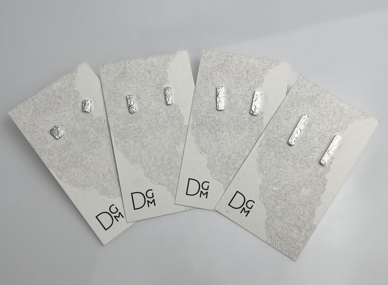 Rail Stud Collection, Sterling Silver