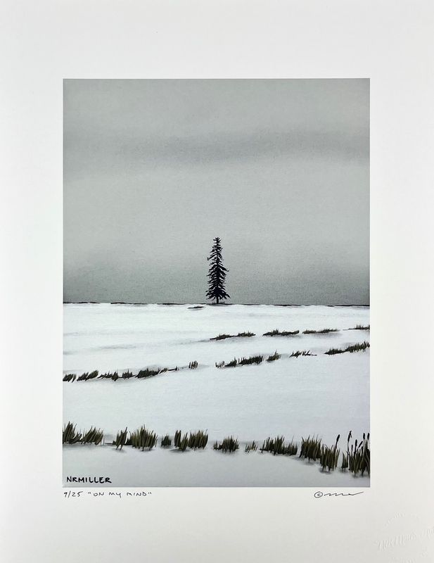 Limited-Edition Archival Pigment Original Giclee Print 11x14 Natasha Miller Artist Painter Handworks Gallery Saint John New Brunswick Giclee Print Snow Winter Trees Seasonal Landscape