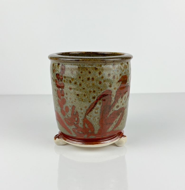 Partridge Glaze Utensil Holder