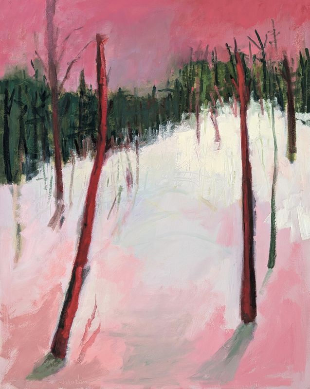Abstract Pink Winter Skies Landscape