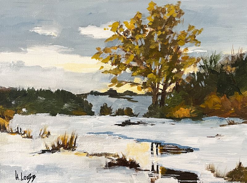 "First Snow" 9x12" Acrylic on Canvas
