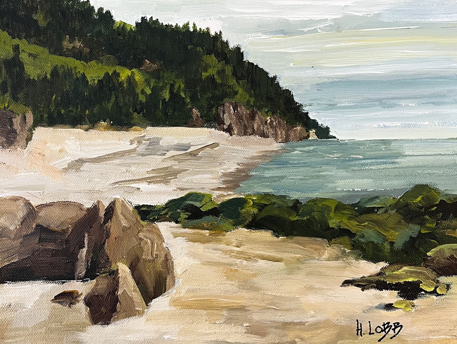 "Melvin Beach" 9x12" Acrylic on Canvas