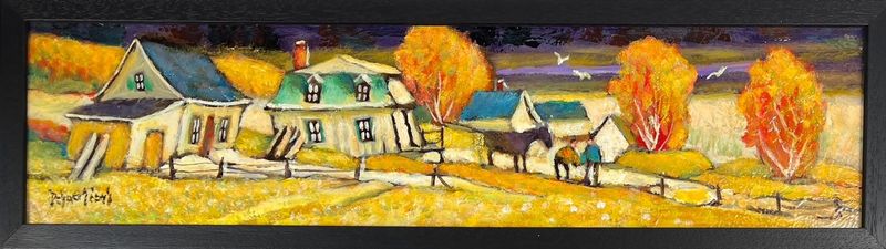 Jean-Guy Desrosiers Artist Painter Handworks Gallery Saint John New Brunswick NB Framed Oil Painting Quebec Farm Charlevoix