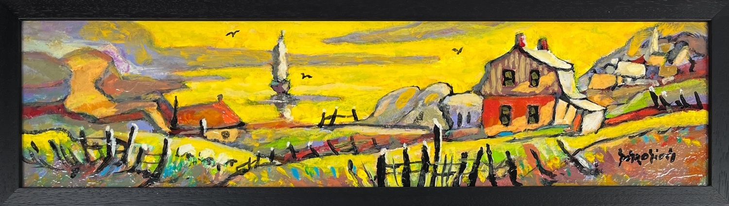 Jean-Guy Desrosiers Artist Painter Handworks Gallery Saint John New Brunswick NB Framed Oil Painting Quebec Farm Barn 