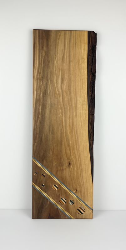 Walnut Inlay Board with repurposed skateboard