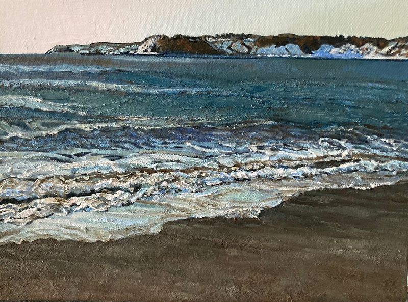 Lynn Wigginton Artist Painter Handworks Gallery Saint John NB Acrylic Oil Painting Seascape Saints Rest Beach Shore Beach