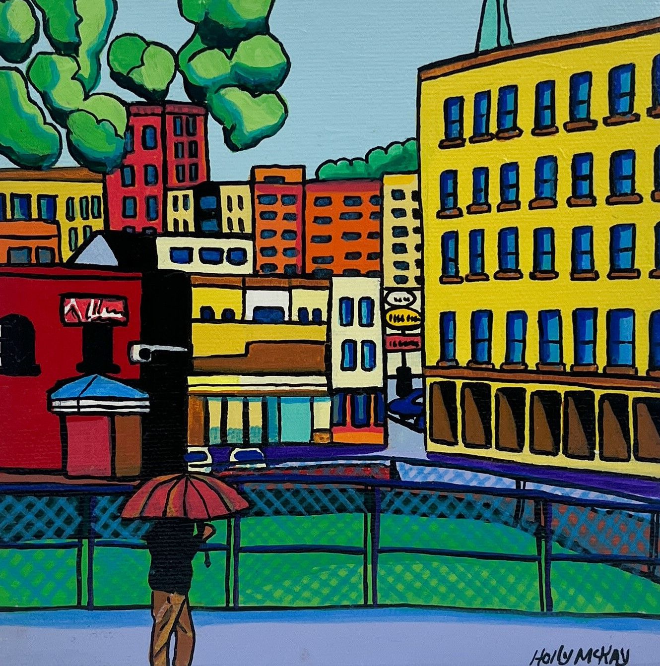 "King Square Development" 6x6" Acrylic Painting on Canvas