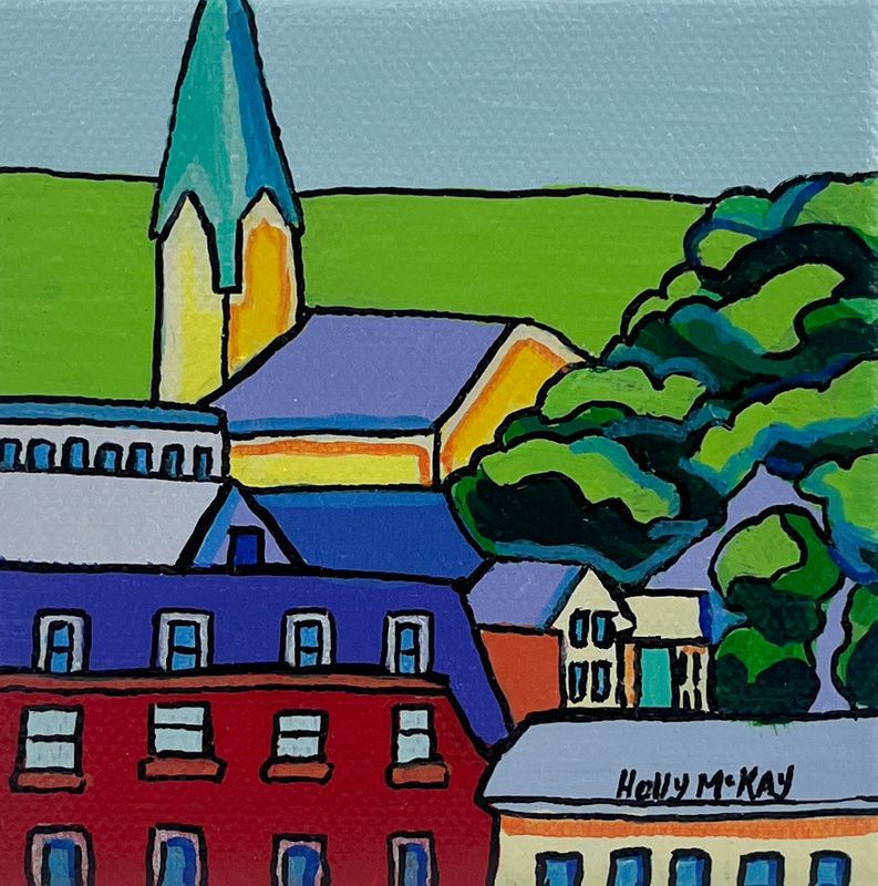 "Uptown Waterloo Street" 4x4" Acrylic Painting on Canvas