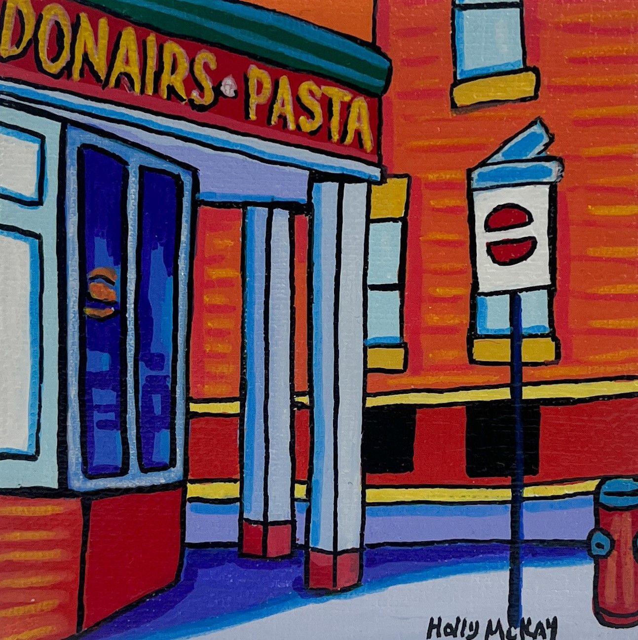 "Julius Pizza" 4x4" Acrylic Painting on Canvas