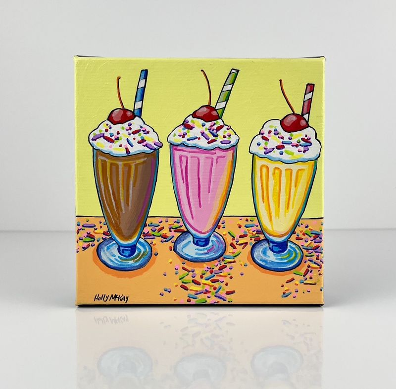 "Best Day for Friends" 6x6"  Acrylic Painting