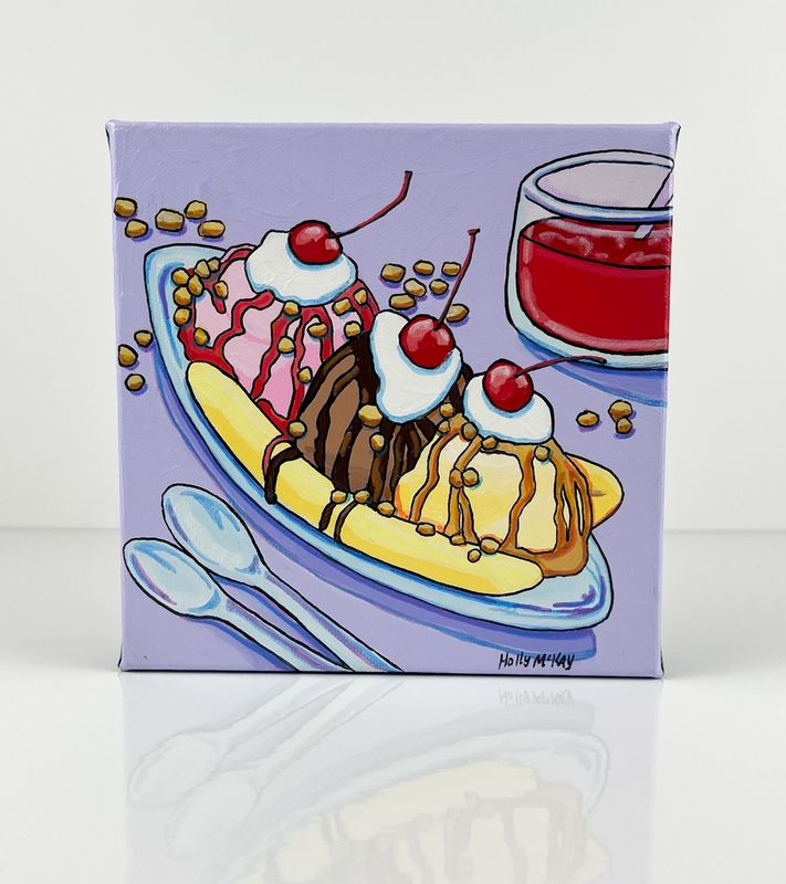 "Let's Split It" 6x6"  Acrylic Painting