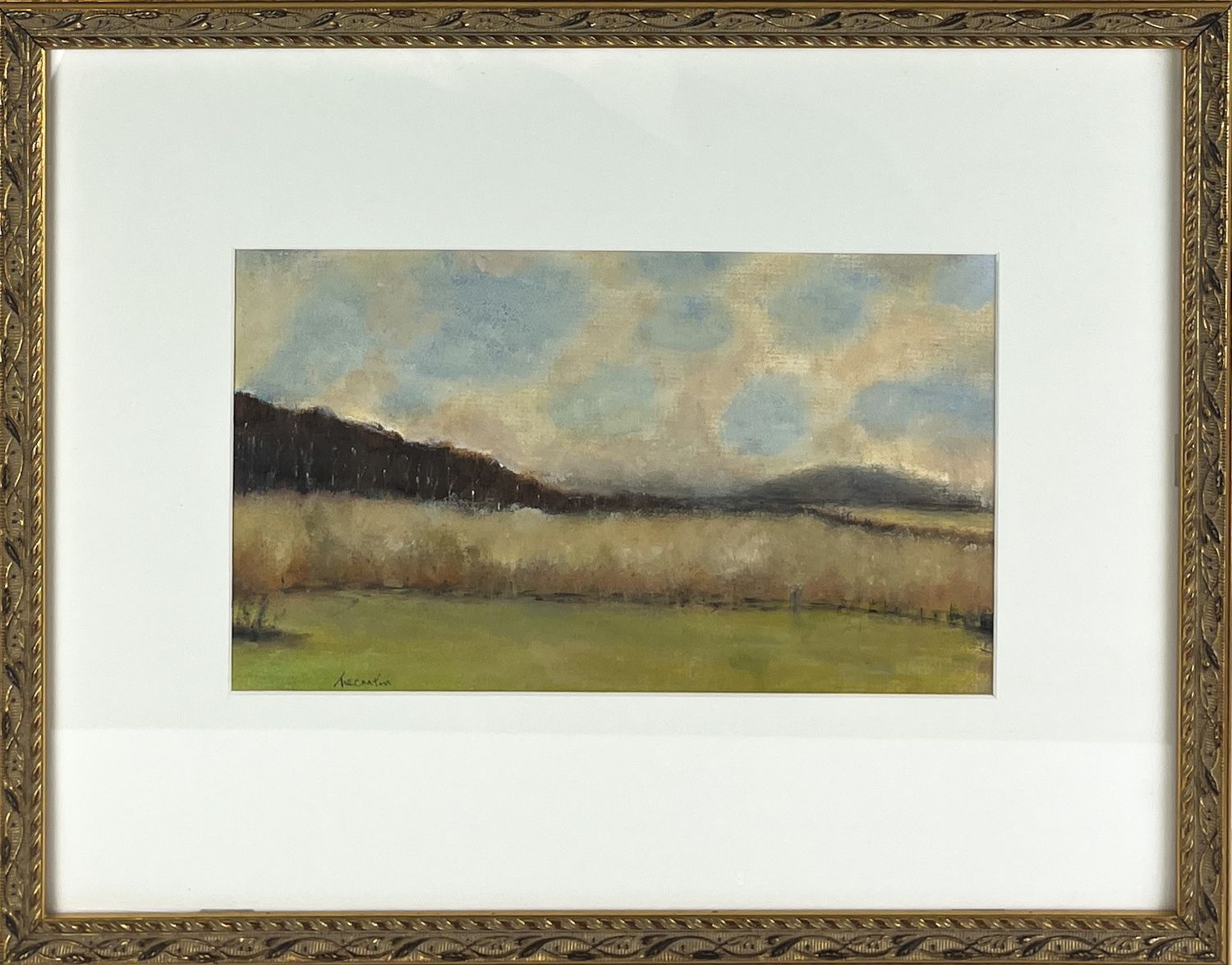 "Belleisle Hills in Early Spring" 6.25x11" Oil on Board Framed 13.75x18"