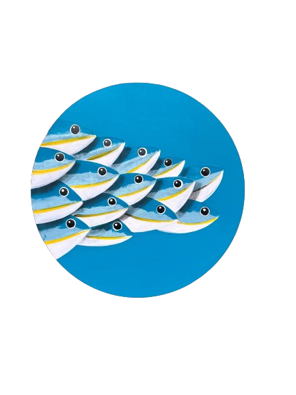 "The Captain" 18" Round  Acrylic Painting