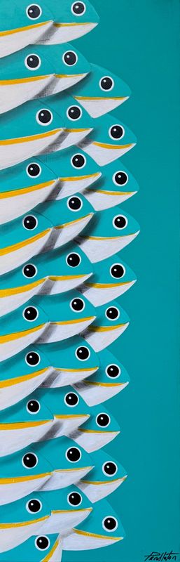 "The Rock" 12x36"  Acrylic Painting