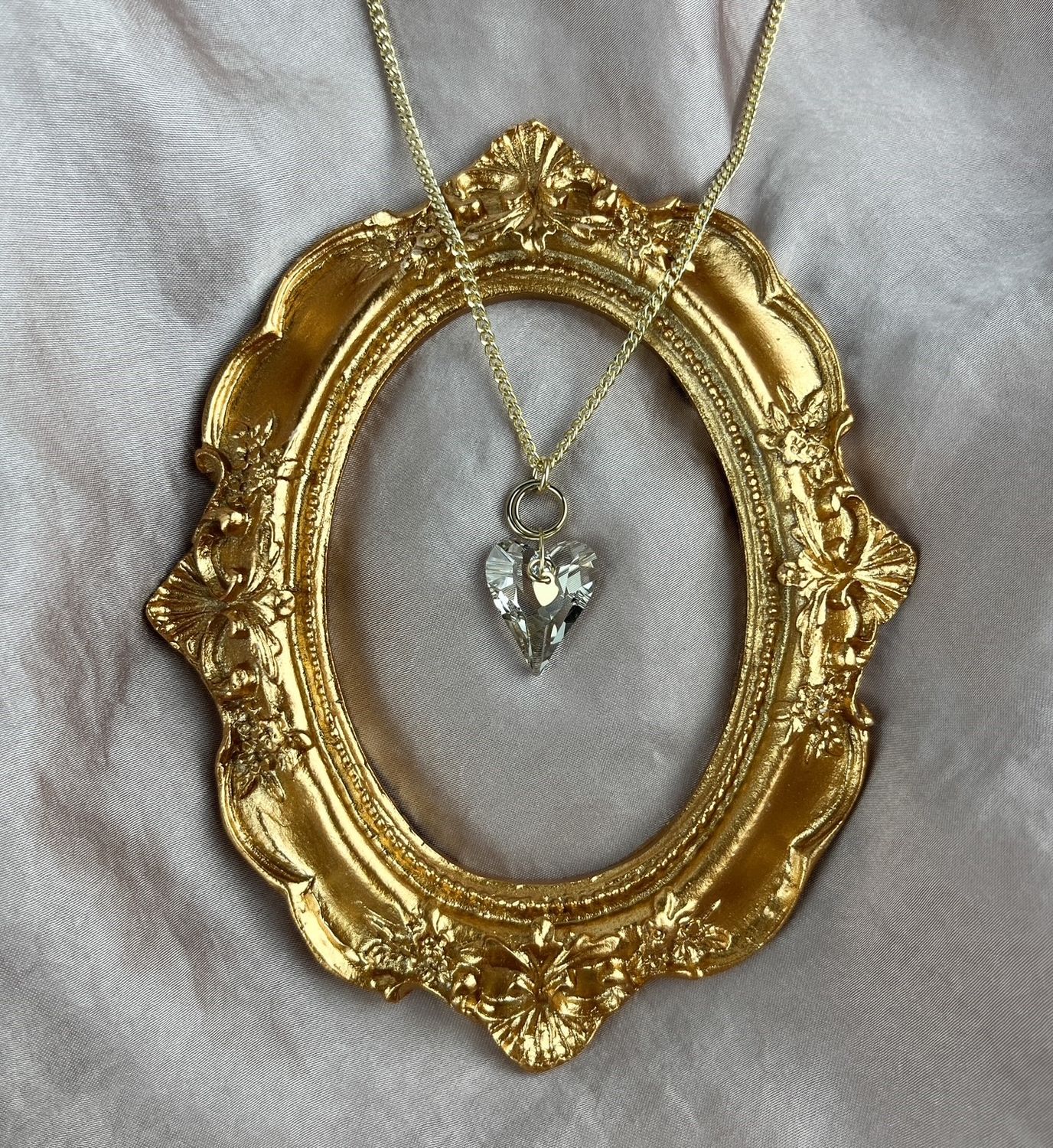 14K Gold Filled Pendant with Swarovski Heart