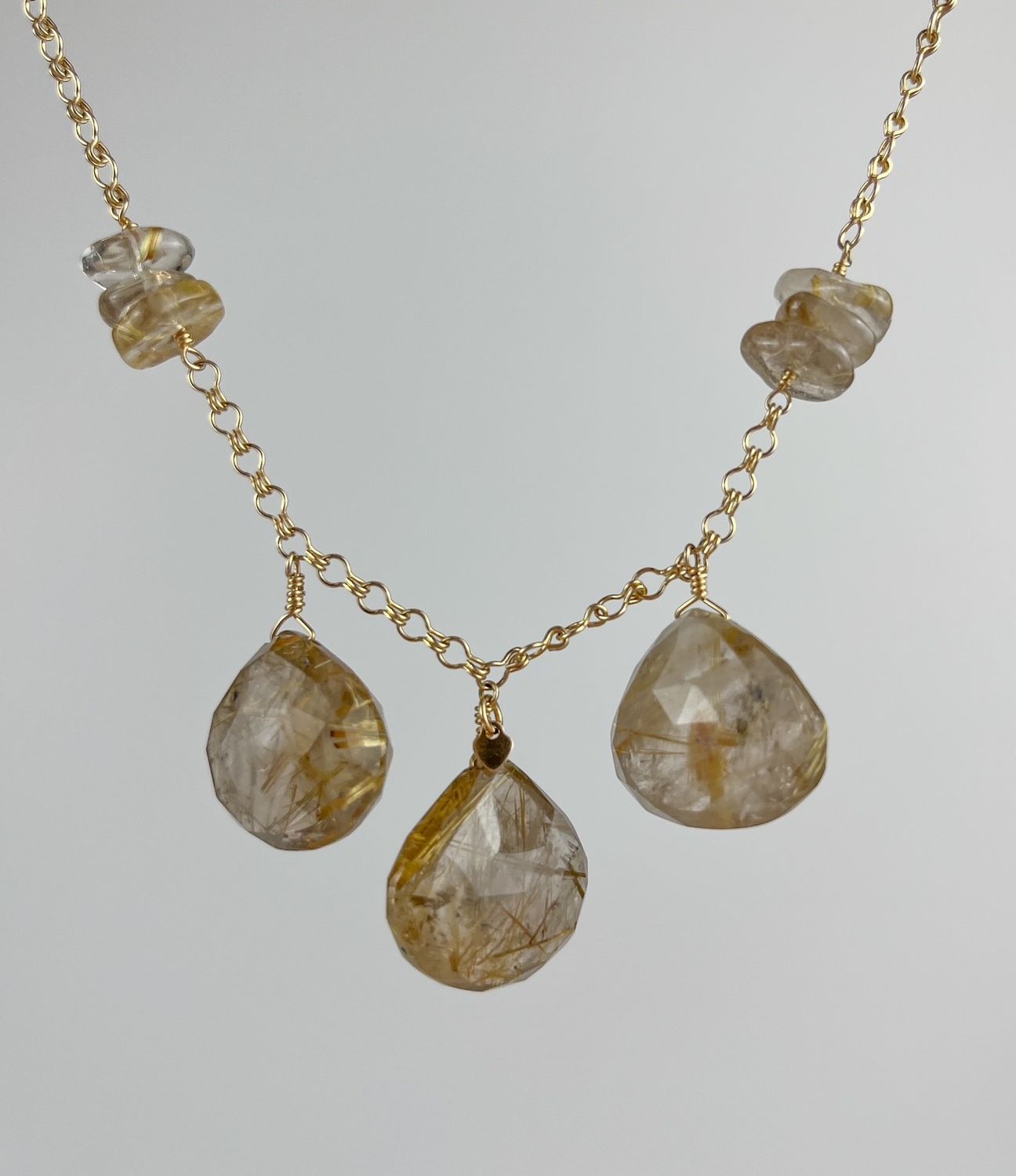 14K Gold Filled Rutilated Quartz Pendant