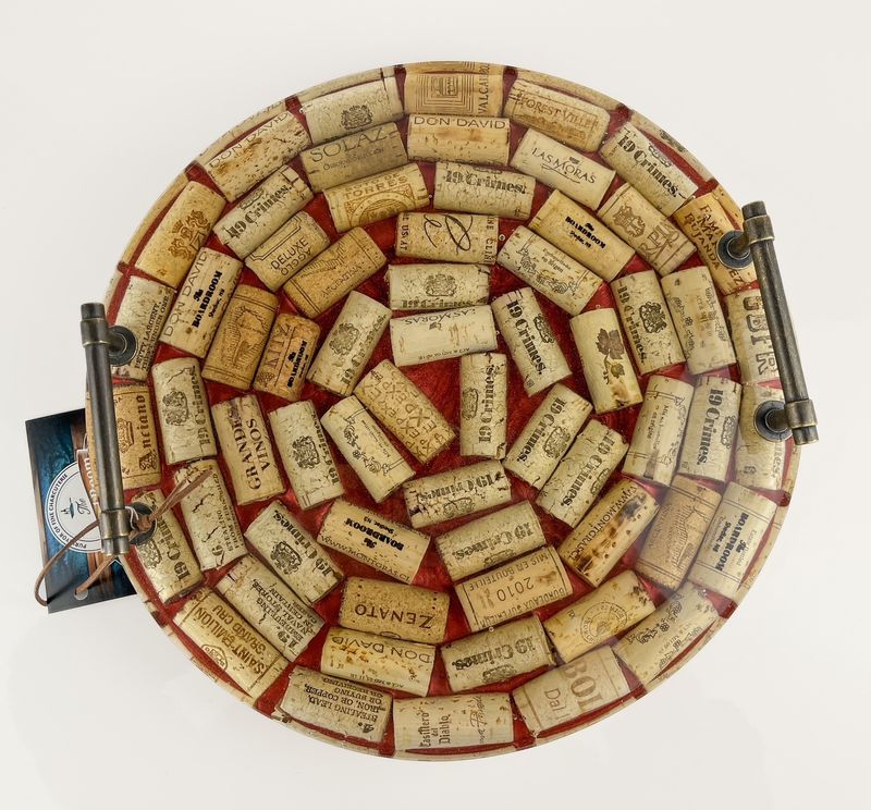 "Cork" 12" Round Centerpiece with Cork & Epoxy