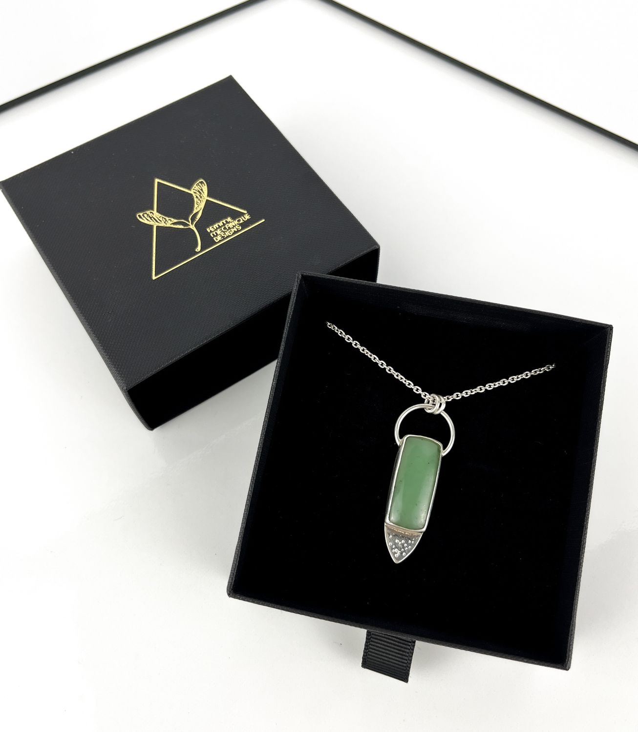 Jade Arrow Necklace 925 & 999 Sterling Silver