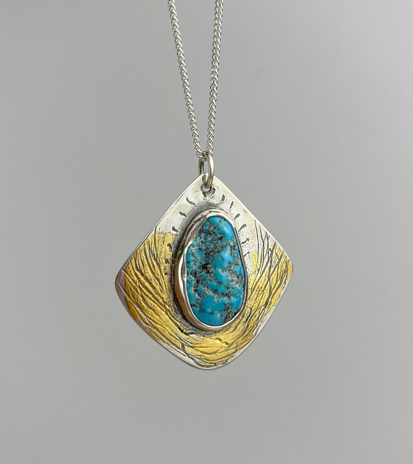 Turquoise Icon Necklace #2  23.5 Kem-boo 925 Sterling Silver