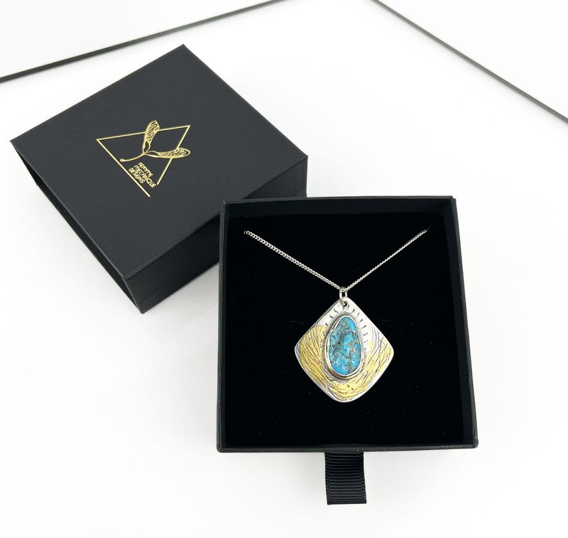 Turquoise Icon Necklace #2  23.5 Kem-boo 925 Sterling Silver