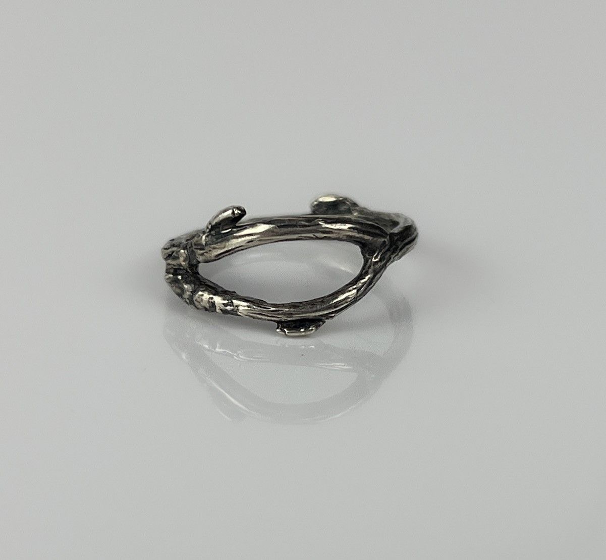 Branch Eye Ring Patinated Sterling Silver