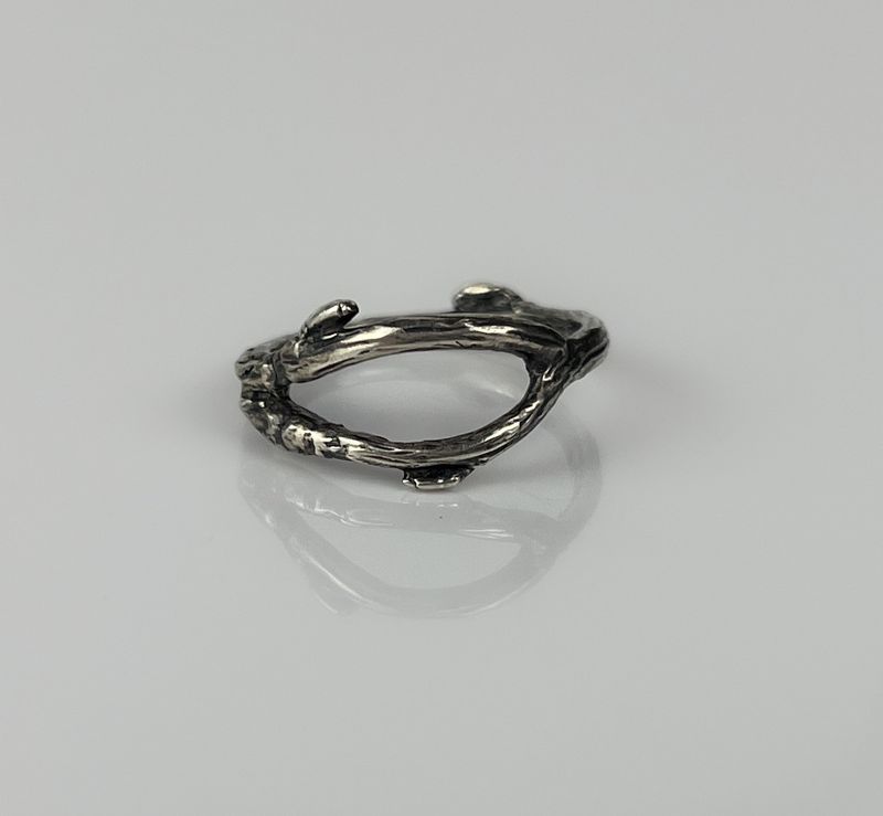 Branch Eye Ring Patinated Sterling Silver
