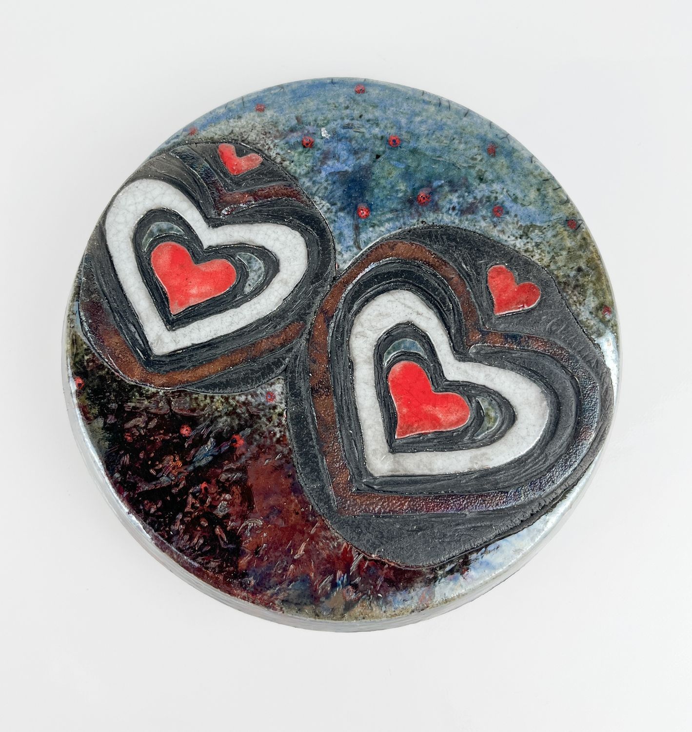 Pottery Trivet with Heart