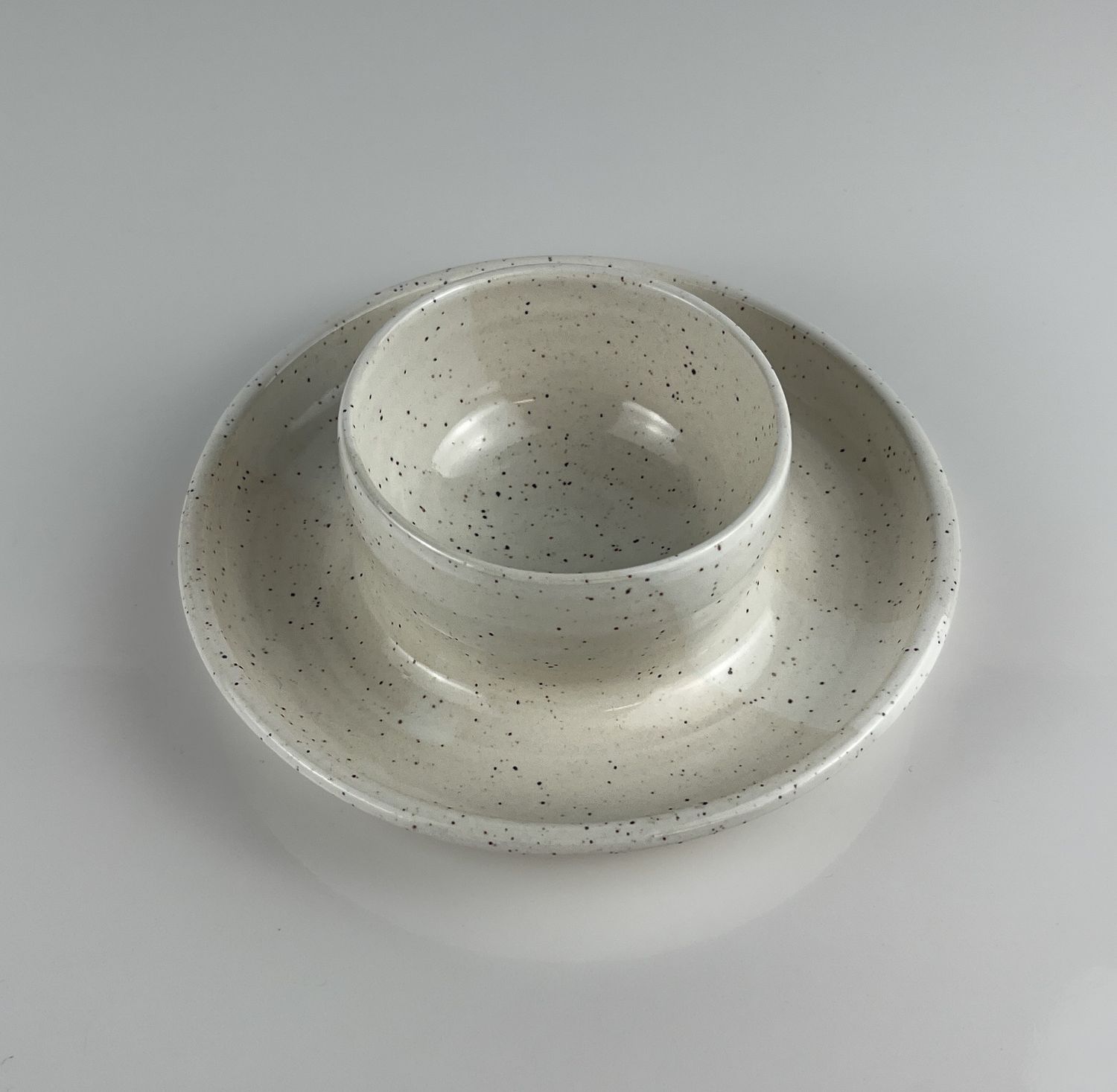 Dip Pottery Dish White Glaze