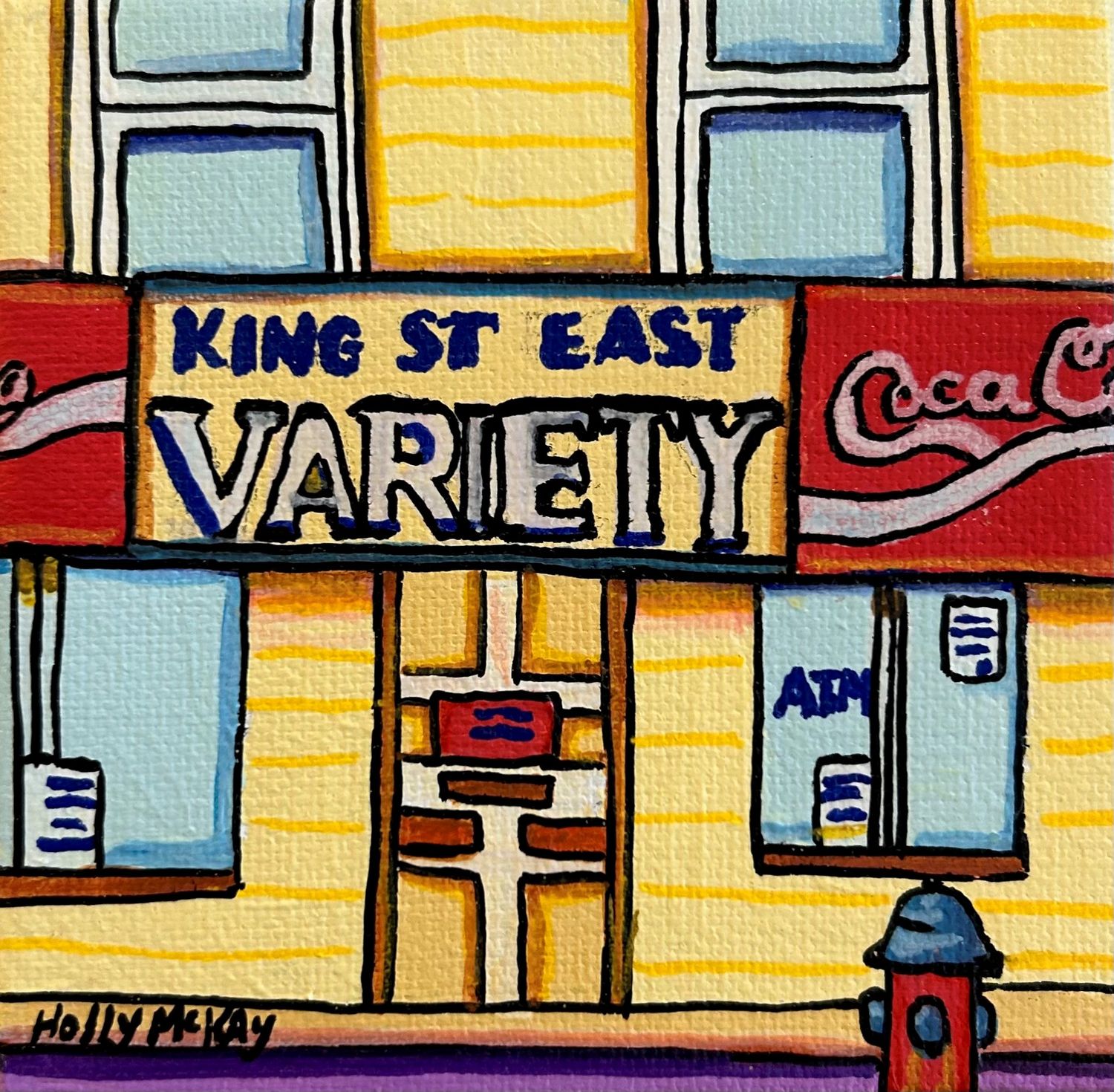 "King Street East Variety" 4x4" Acrylic Painting on Canvas