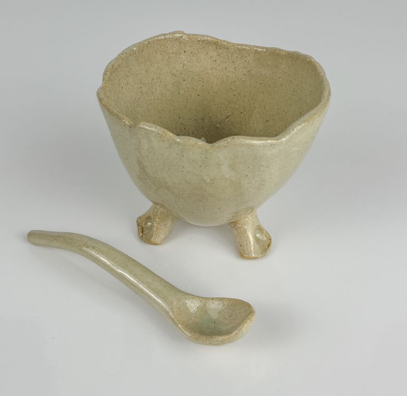 Three-Legged Pinch Pot with Mini Spoon