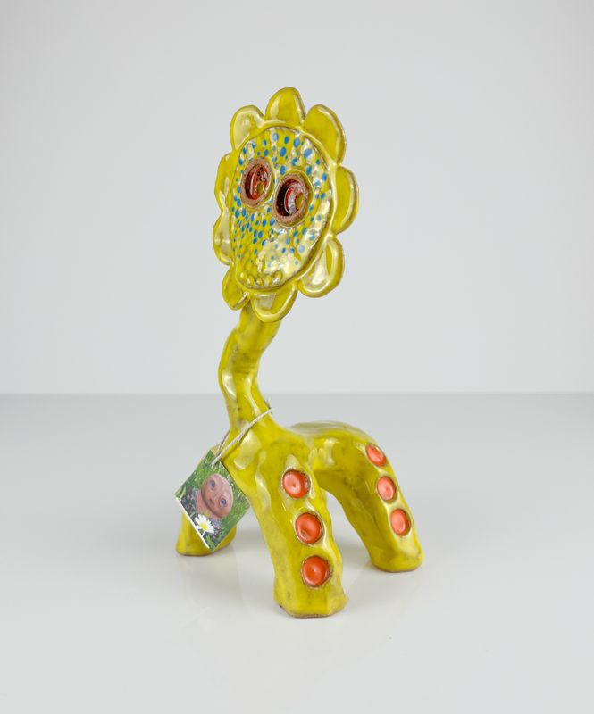 Flower head Pottery Sculpture