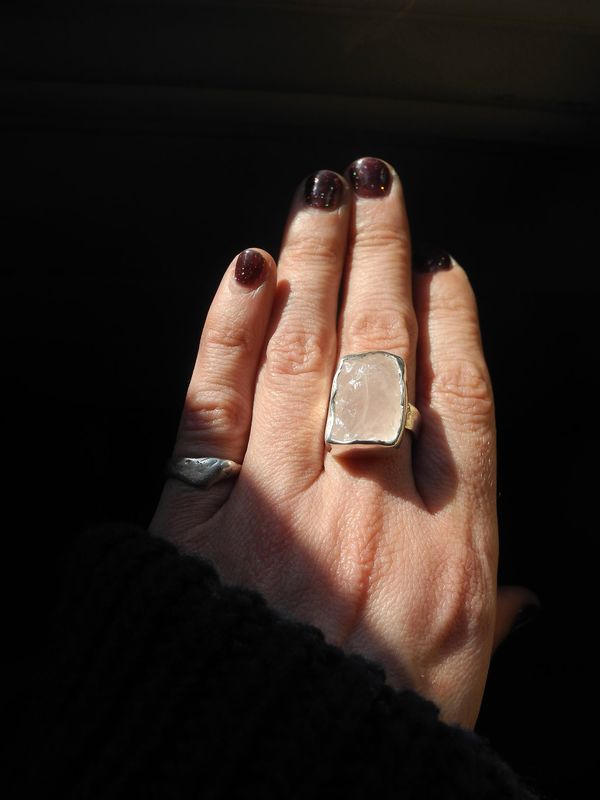 Rosewater pinky ring, Size 3.5