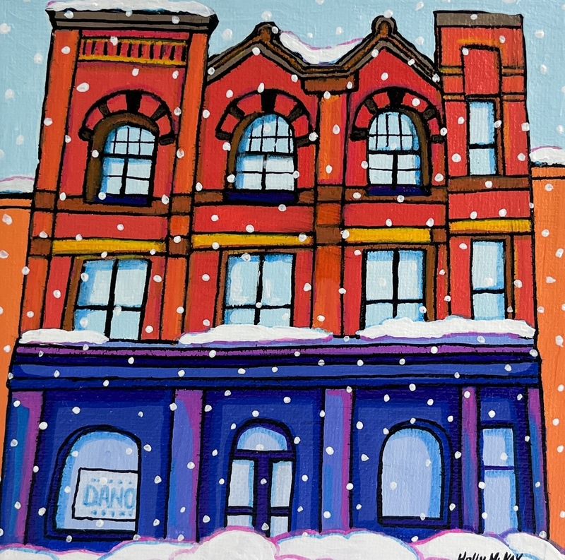 "Old Fire Hall #3 Union Street" 6x6" Acrylic painting on Canvas