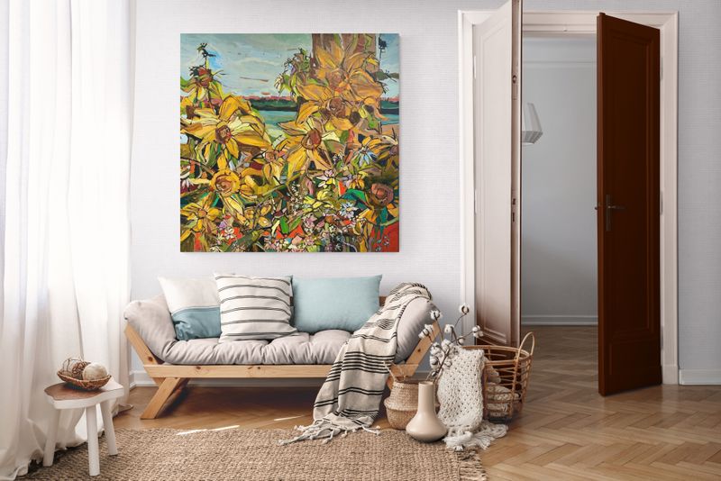 Ted Michener Artist Painter Handworks Gallery Saint John New Brunswick Oil Painting Ocean Botanical Flowers Sunflowers Garden
