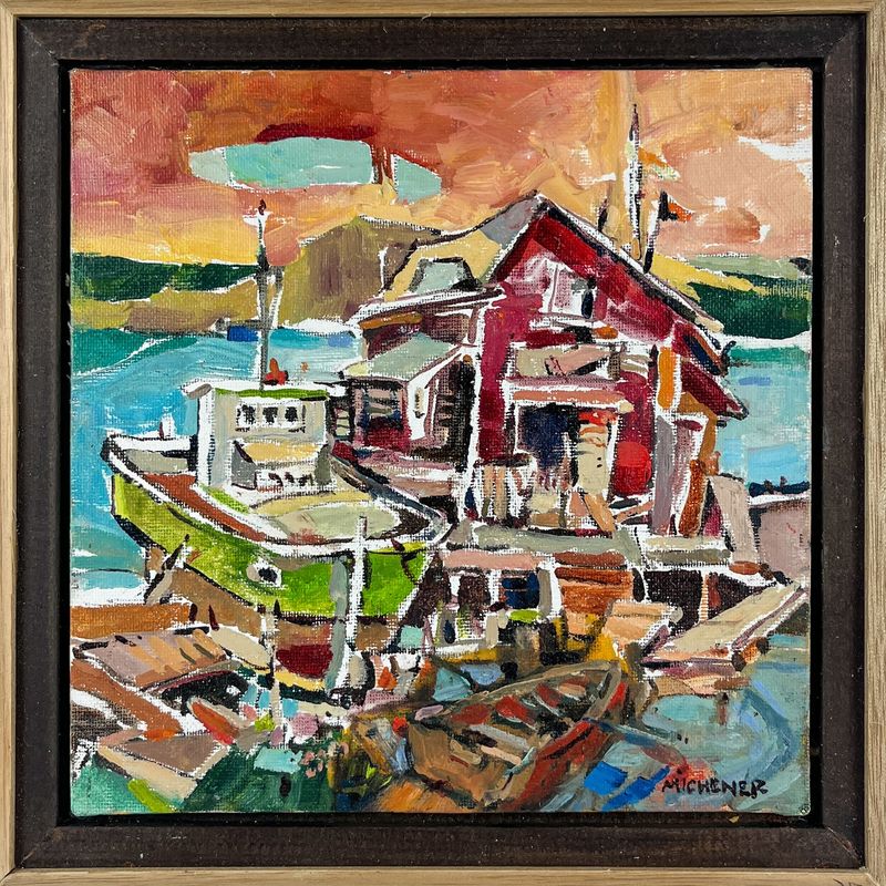 "Shore Leave" 8x8" Framed 9.75x9.75" Oil Painting