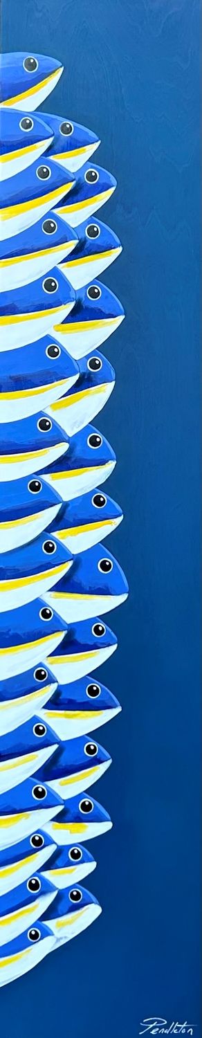 "Fired Up" 12x60" Acrylic Painting