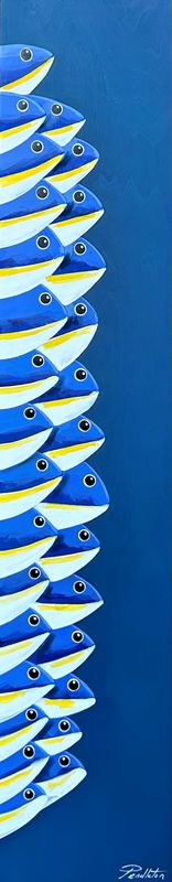 "Fired Up" 12x60" Acrylic Painting