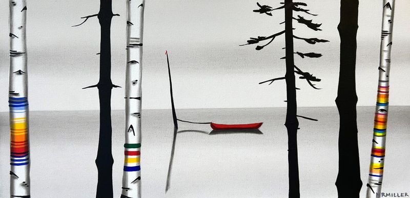 "From Here" 12x24" Acrylic & Charcoal on Canvas