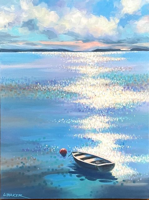 Louise Baker Artist Painter Handworks Gallery Saint John New Brunswick NB Acrylic Painting Dory Boat Seascape Ocean Lake 