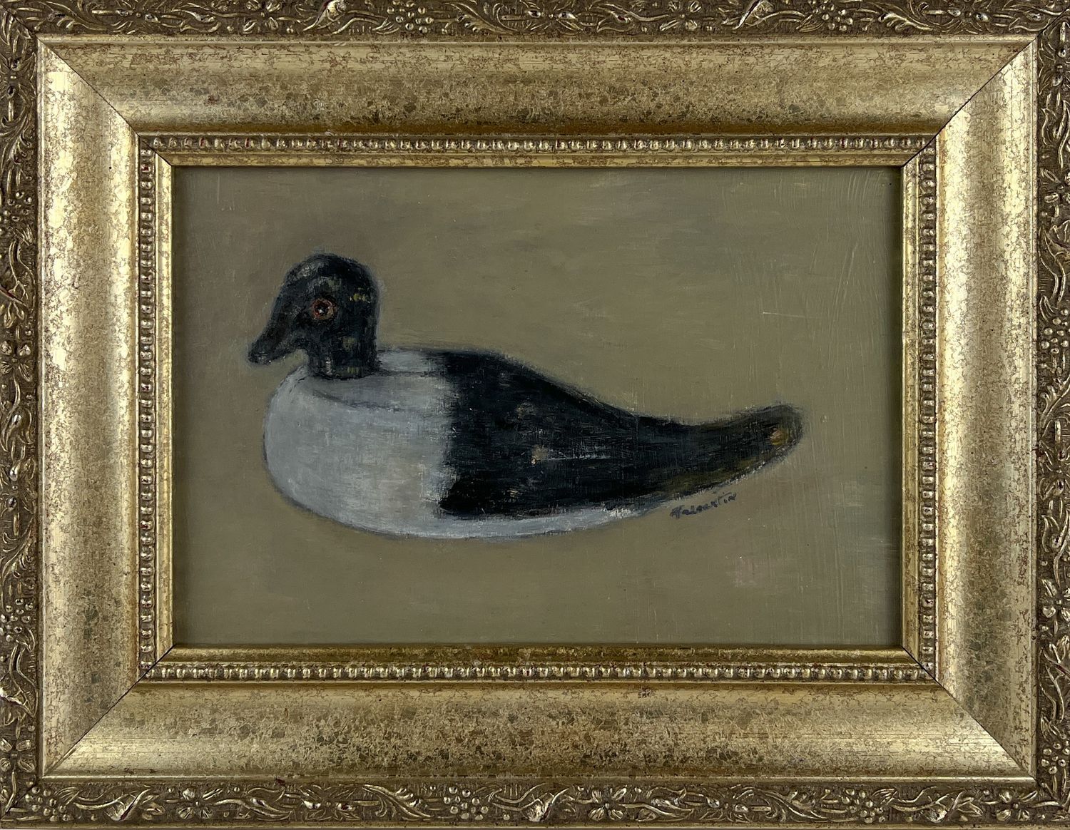 "Antique Duck Decoy" 6x9" Framed 9.75x11.75"