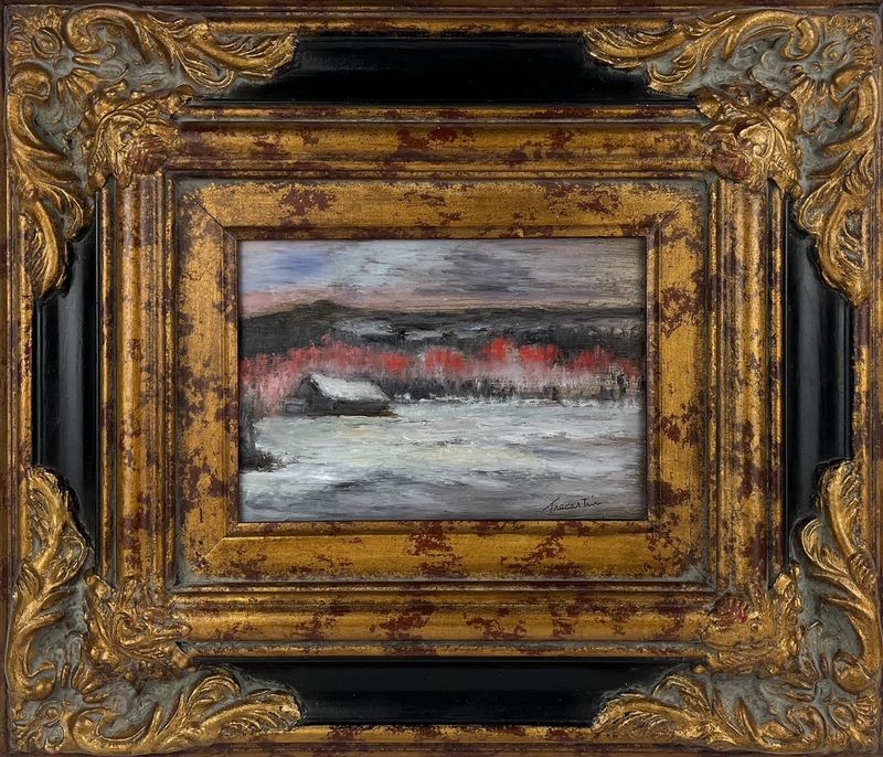 "Calm before the Storm" 5x7" Framed 12.5x14.5" Oil on Board