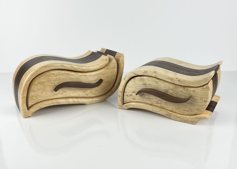 Bandsaw Box- Birdseye Maple, Peruvian Walnut
