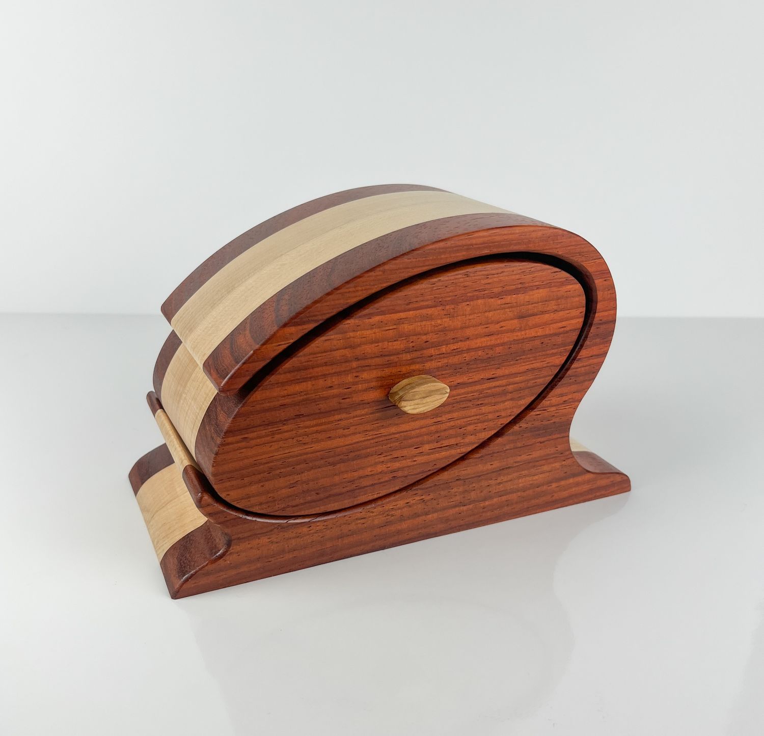 2 Way Bandsaw Box- Padauk, Applewood 8.75x5.25x4.5"