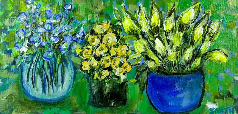 "Window Sill" 10x20" Acrylic on Canvas