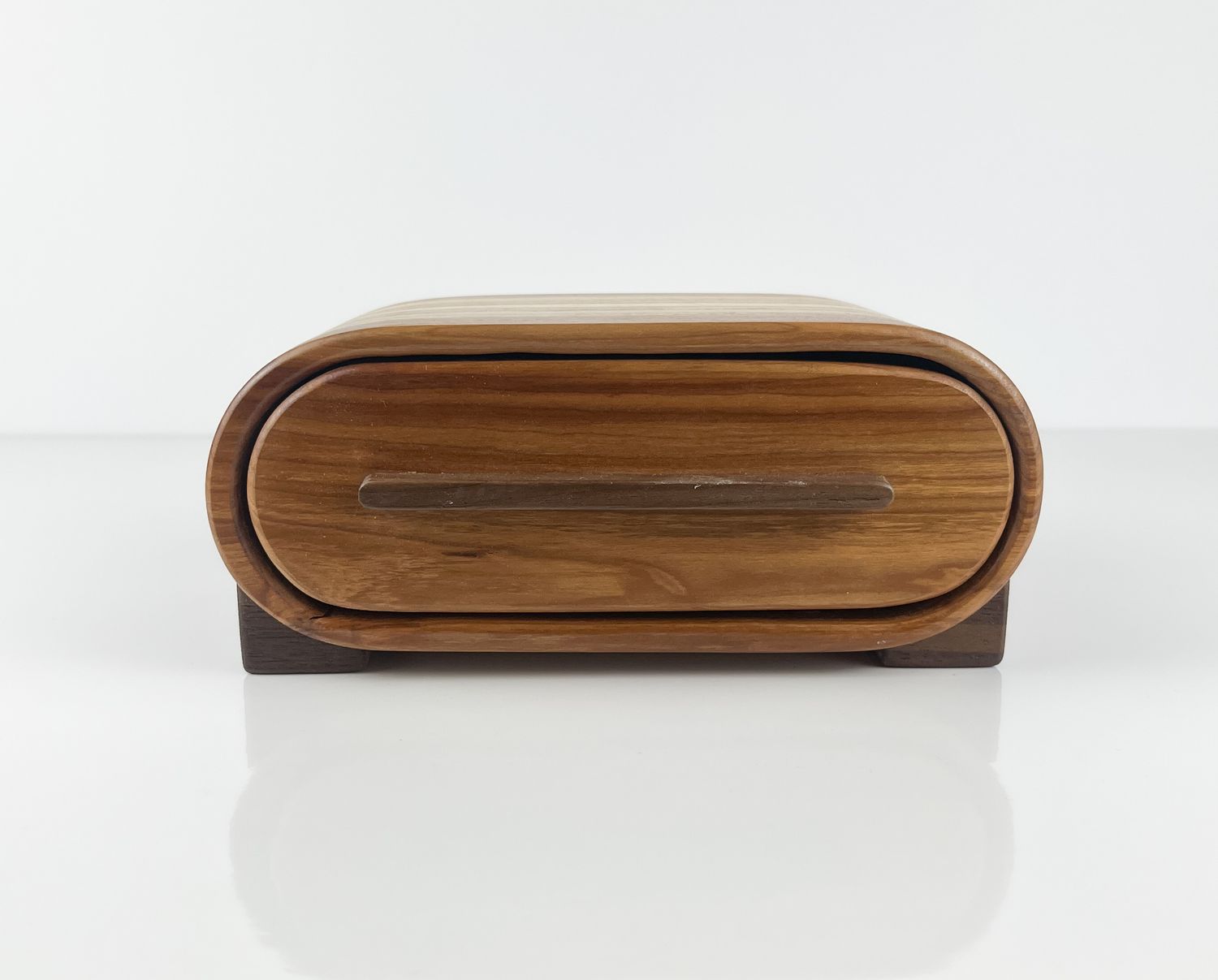 Retro Bandsaw Box- NB Cherry, Teak, Black Walnut 8x3.5x5"