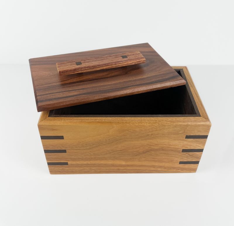 Keepsake Box: Canary wood, Santos Rosewood Lid 9x5x5.25"